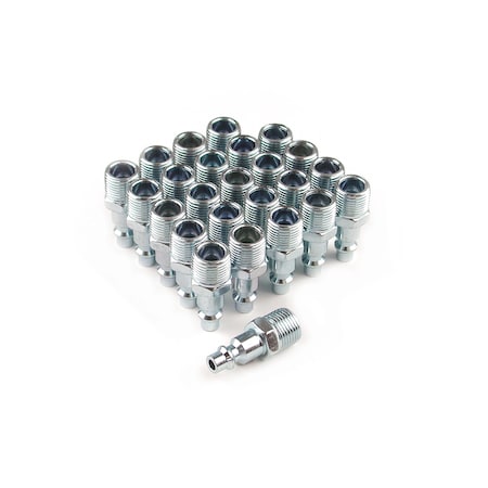Primefit Industrial Plug 1/4" x 3/8" Male NPT, 25PCS IP1438MS-B25-P